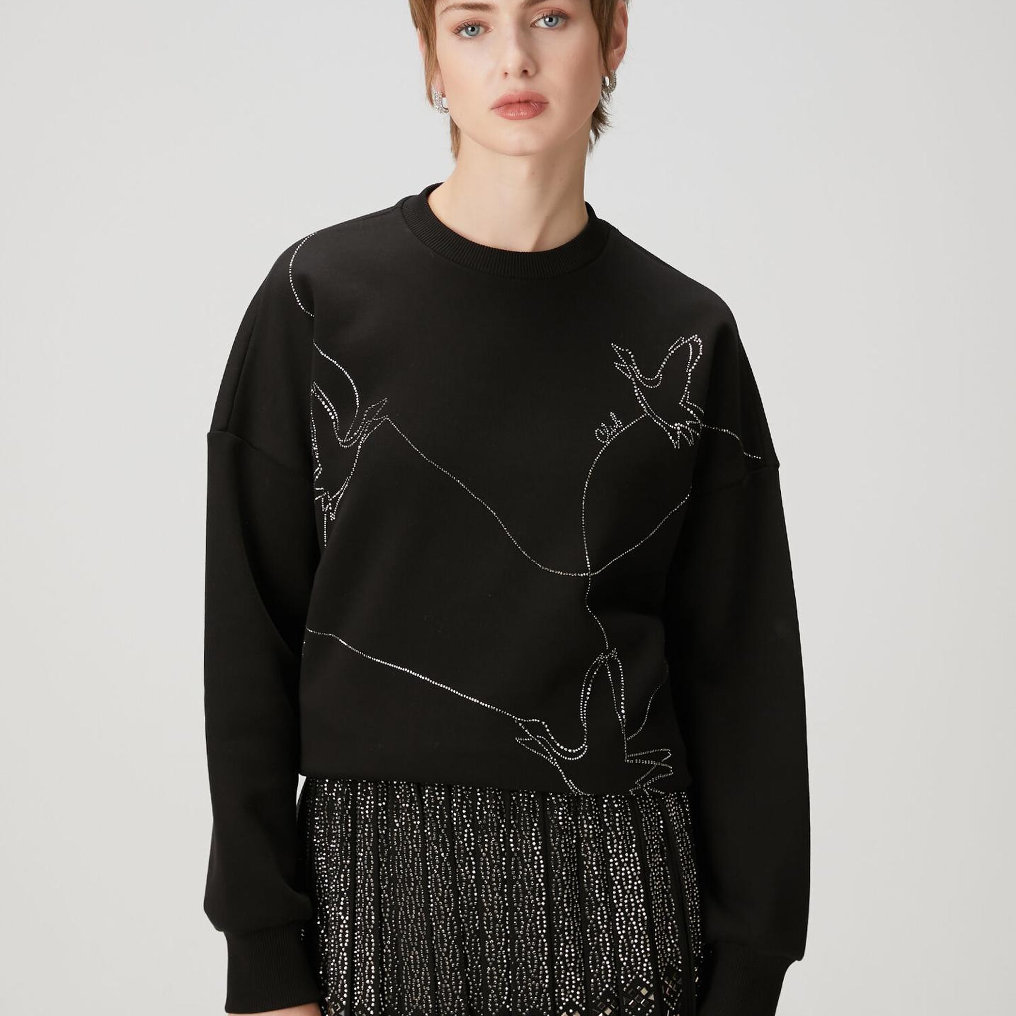 Beymen Club Kadın Siyah Taşlı Sweatshirt