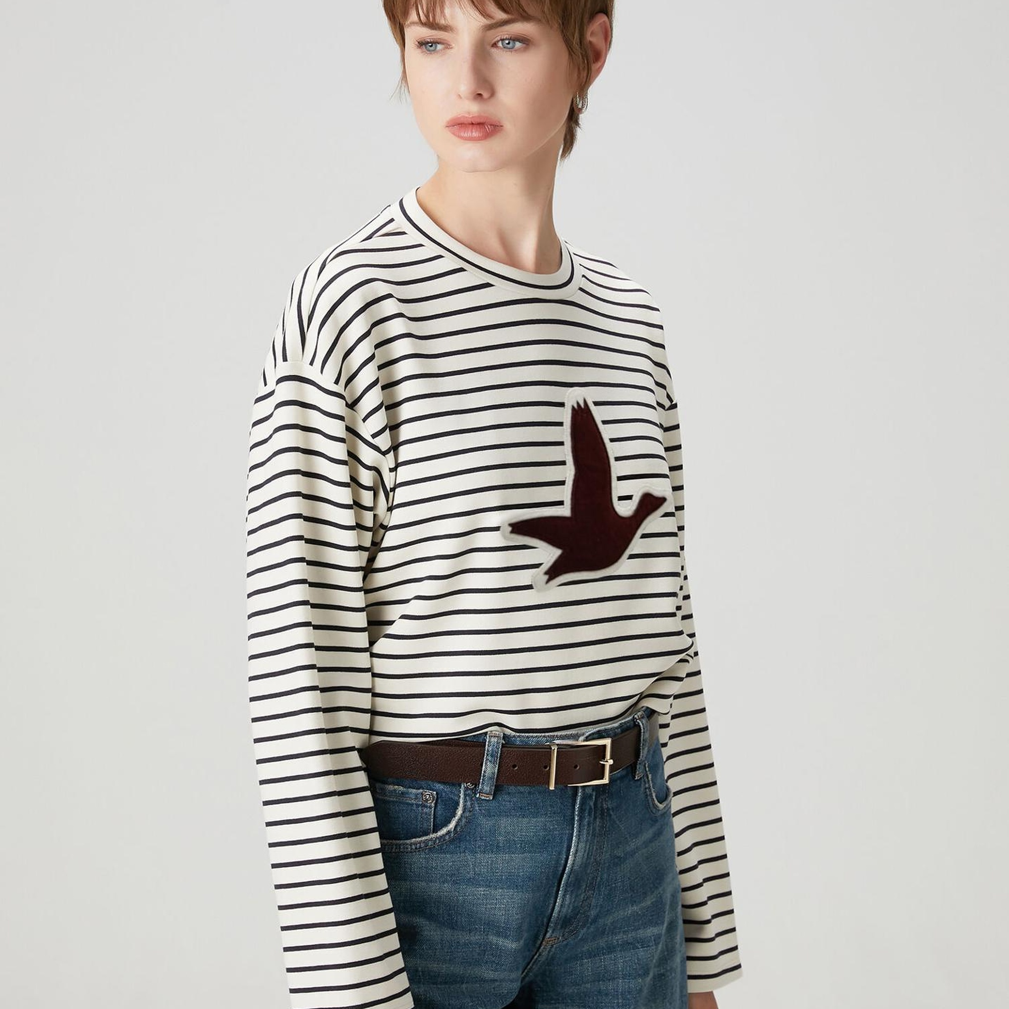 Beymen Club Kadın Lacivert Çizgili Sweatshirt