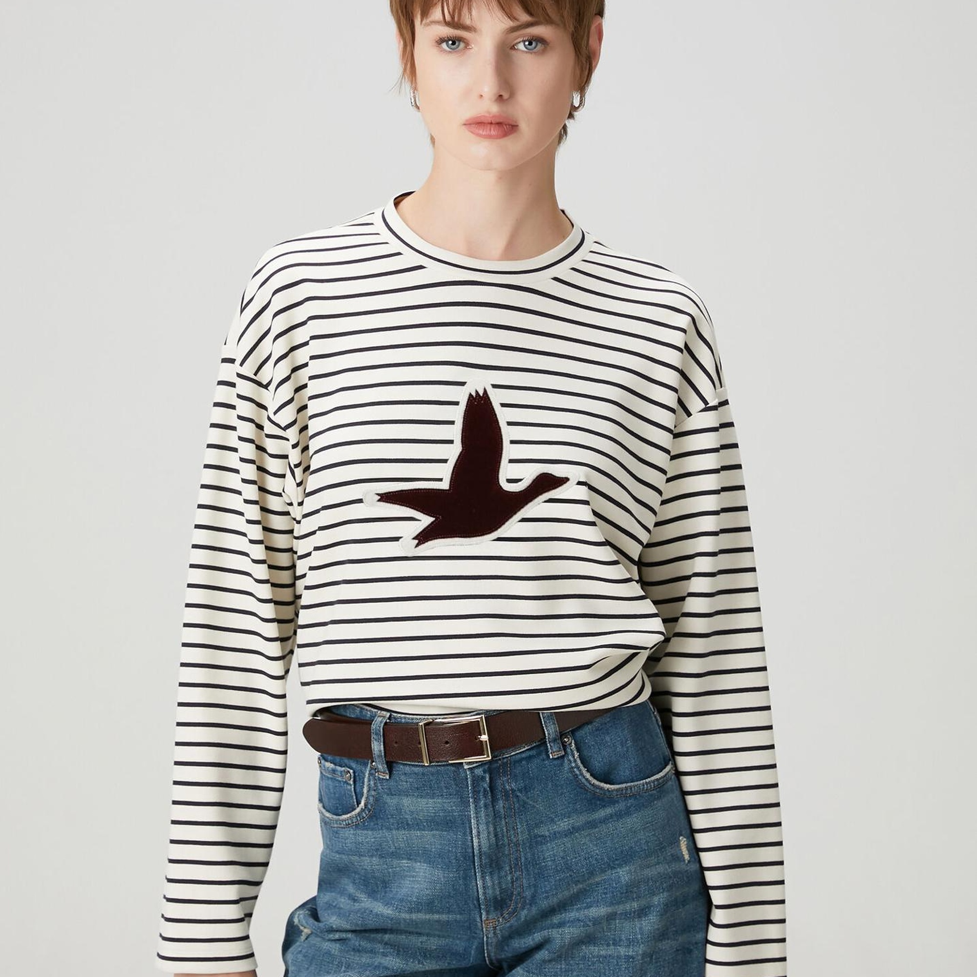 Beymen Club Kadın Lacivert Çizgili Sweatshirt