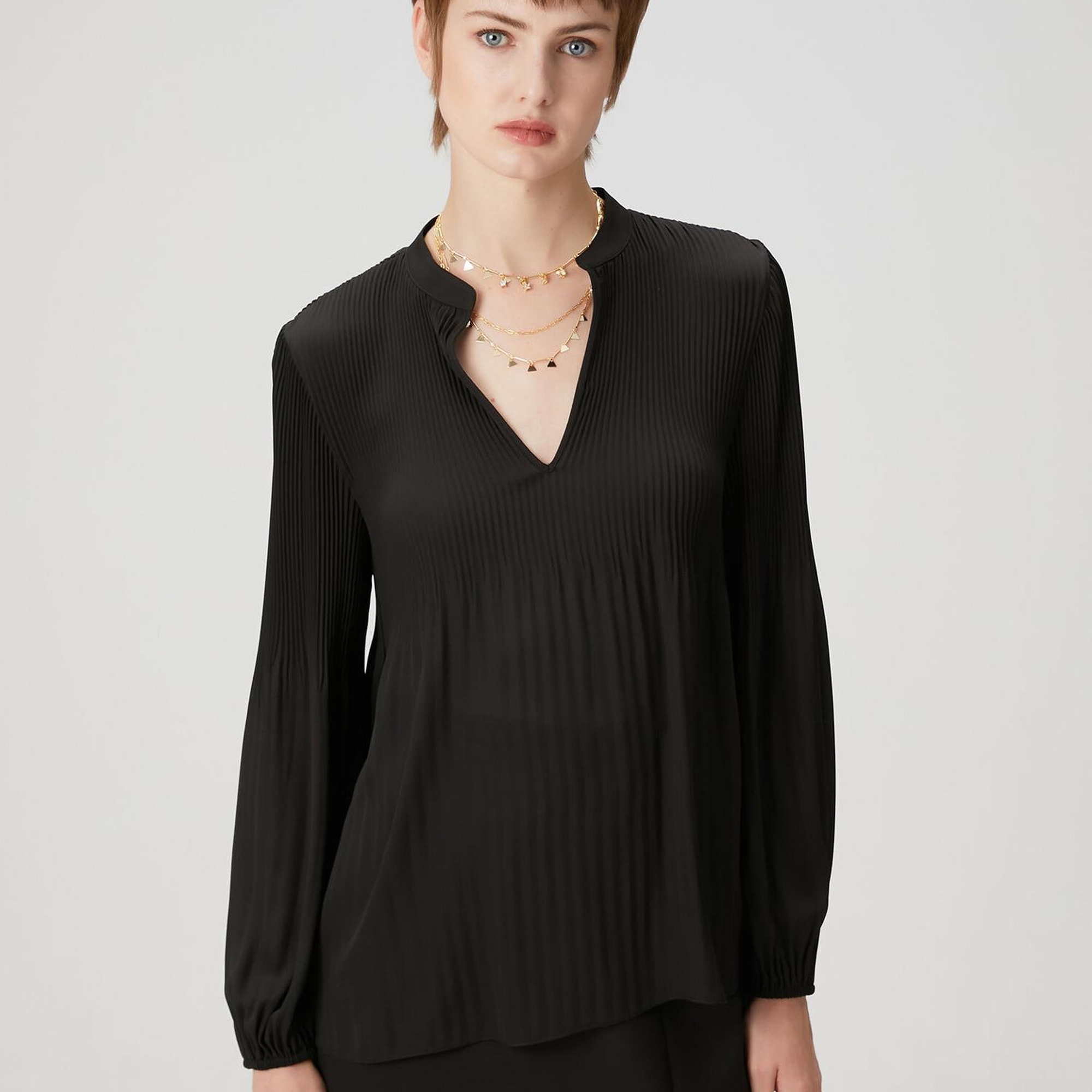 Beymen Club Kadın Siyah Pliseli Şifon Bluz