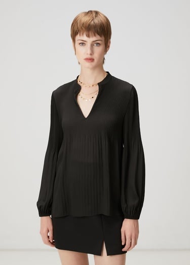  Beymen Club Kadın Siyah Pliseli Şifon Bluz