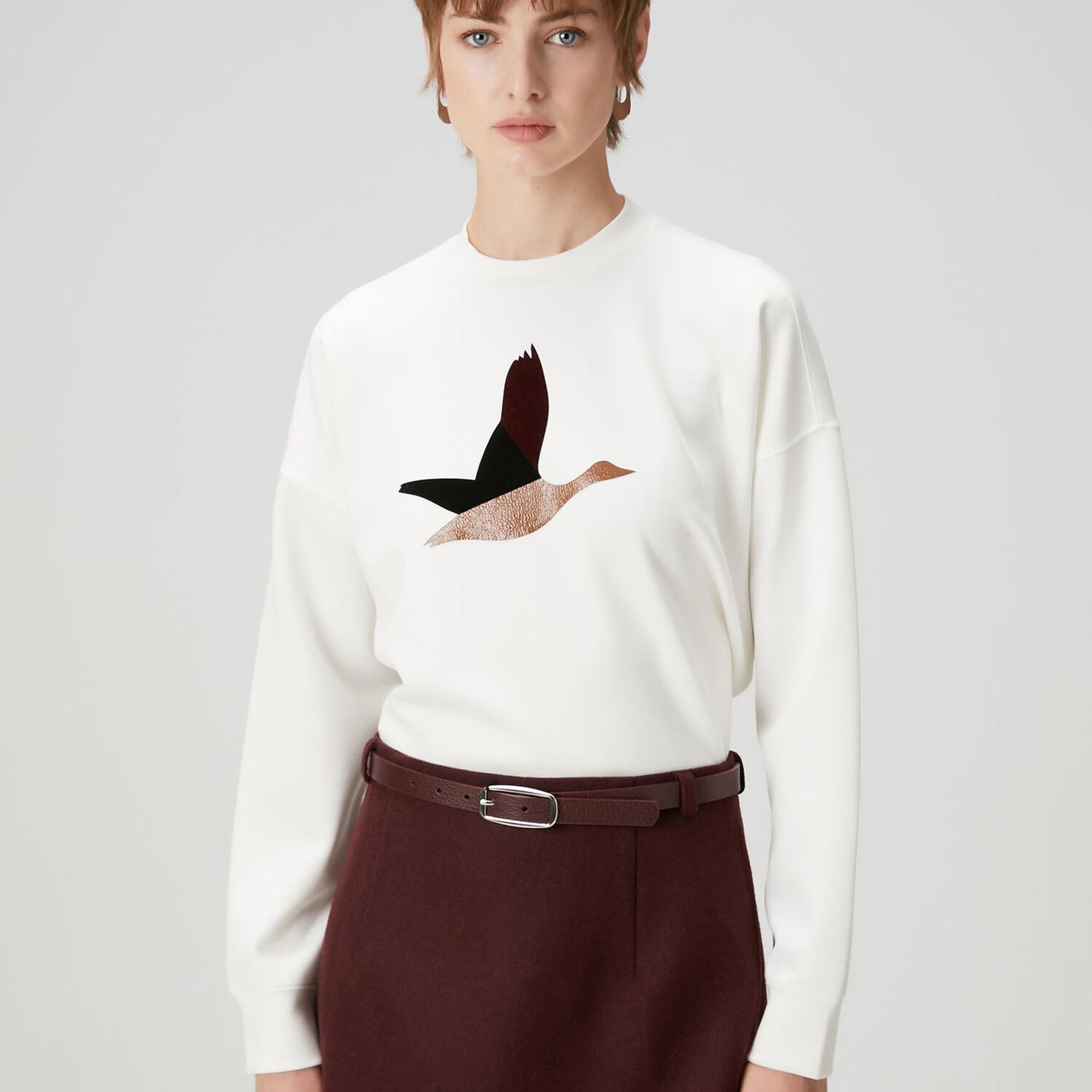 Beymen Club Kadın Ekru Logo Detaylı Sweatshirt