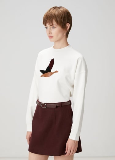  Beymen Club Kadın Ekru Logo Detaylı Sweatshirt