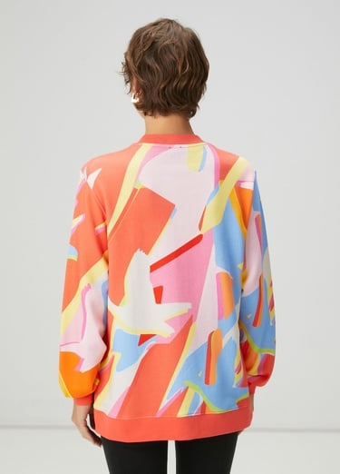  Beymen Club Kadın Çok Renkli Kuş Desenli Sweatshirt