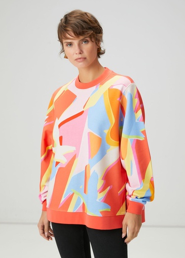  Beymen Club Kadın Çok Renkli Kuş Desenli Sweatshirt