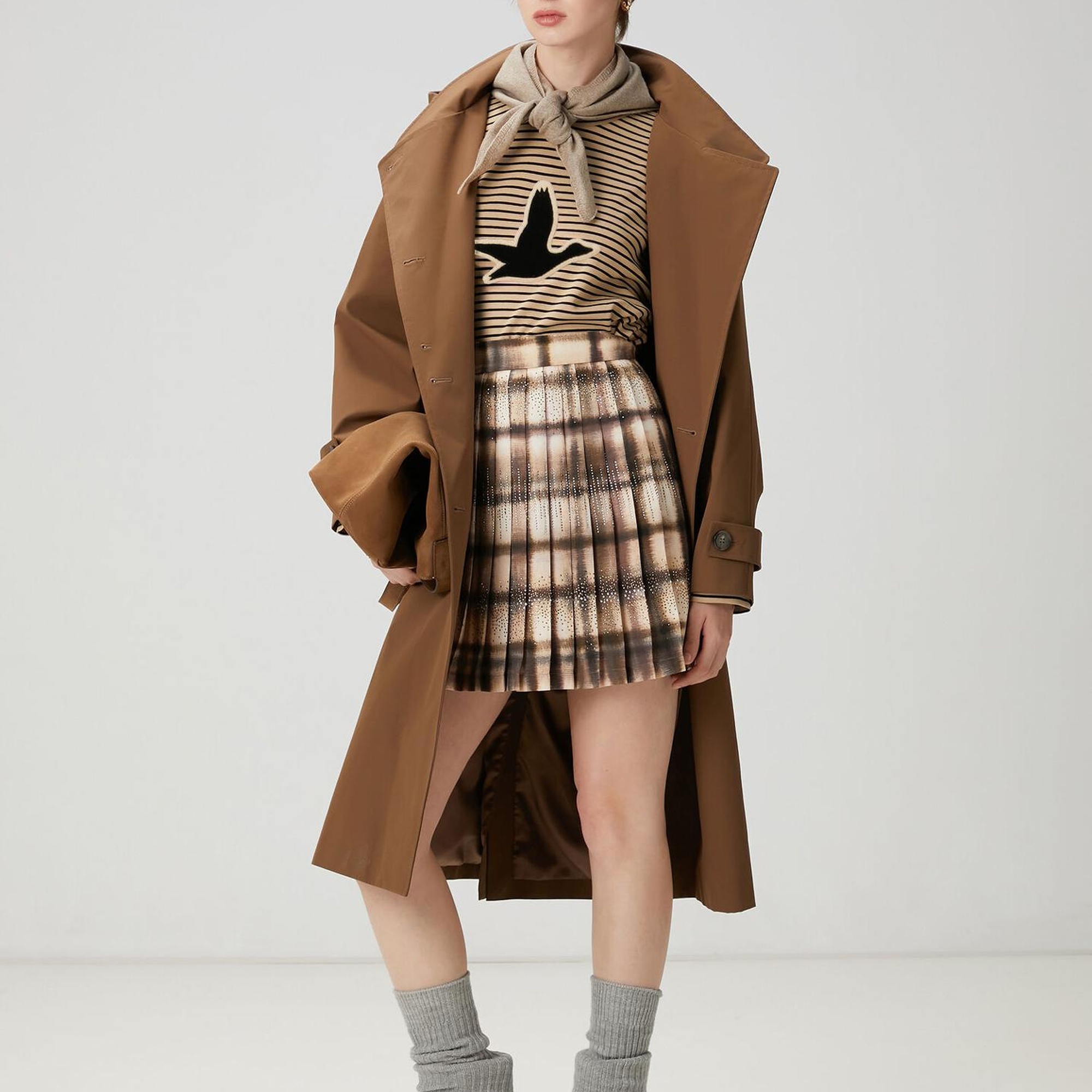 Beymen Club Kadın Deve Tüyü Çizgili Sweatshirt