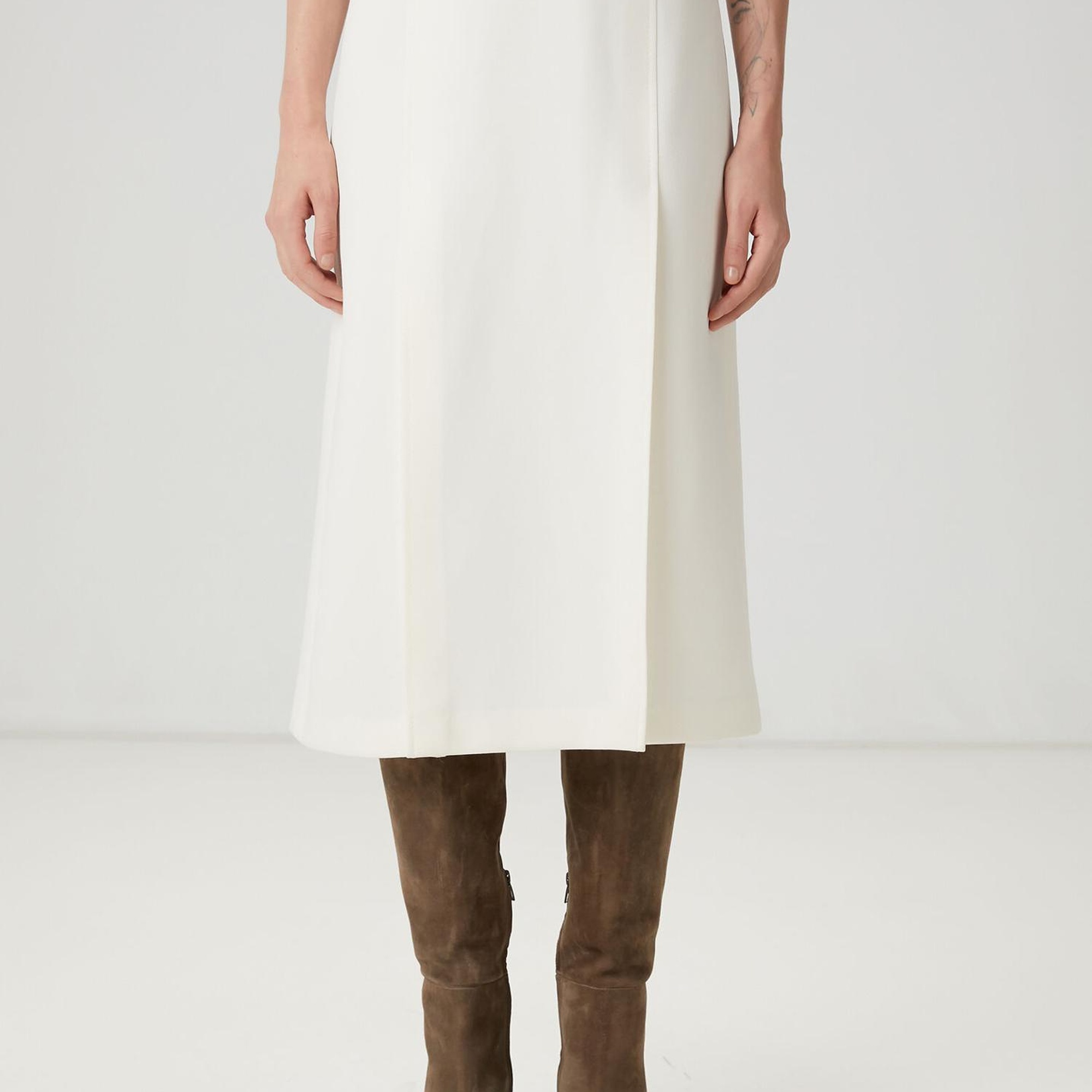 Beymen Club Kadın Ekru Çift Yırtmaçlı Midi Etek