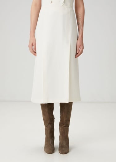  Beymen Club Kadın Ekru Çift Yırtmaçlı Midi Etek