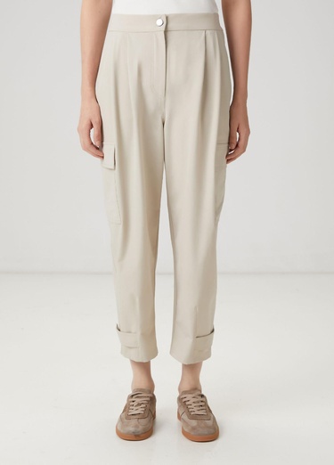  Beymen Club Kadın Bej Pileli Pantolon