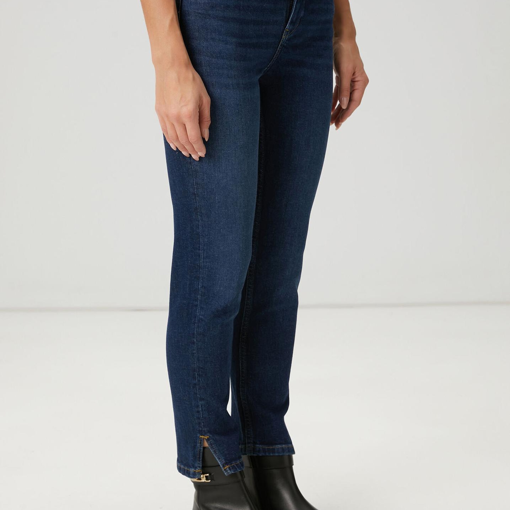 Beymen Club Kadın Slim Straight Koyu Mavi Jean Pantolon