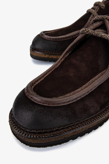  Valmenti Erkek Hakiki Deri Kahverengi Süet Casual Ayakkabı