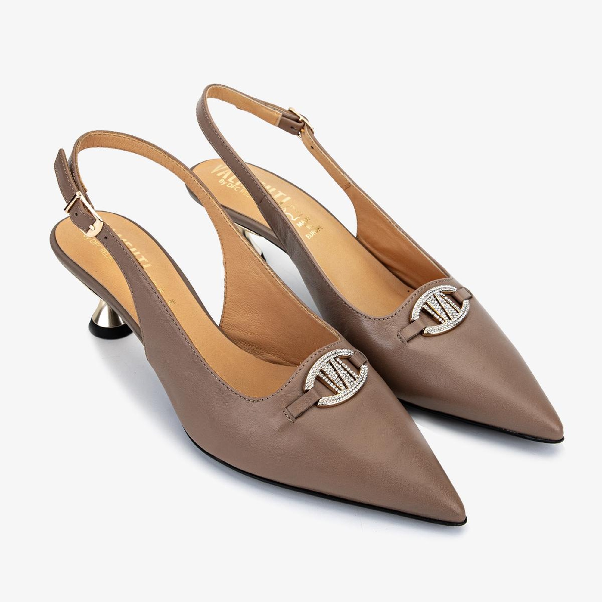 Valmenti Kadın Vizon Hakiki Deri Slingback  Ayakkabı