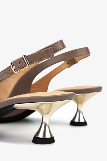  Valmenti Kadın Vizon Hakiki Deri Slingback  Ayakkabı