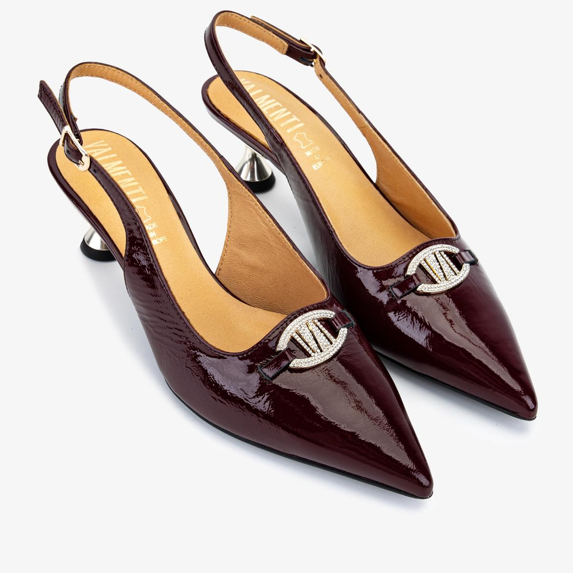 Valmenti Kadın Hakiki Deri Bordo Slingback  Ayakkabı