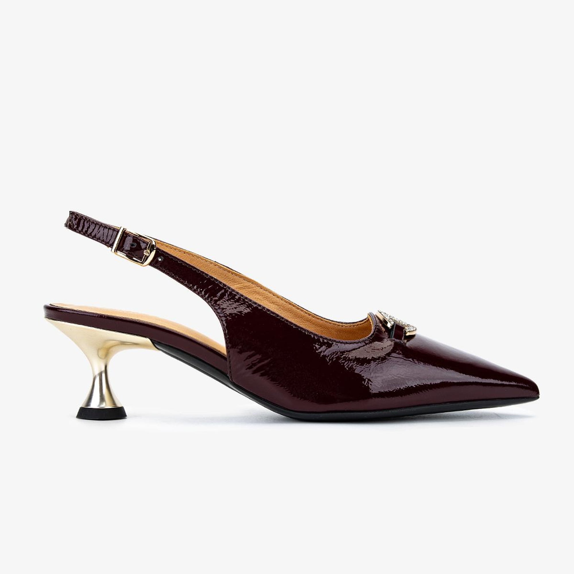 Valmenti Kadın Hakiki Deri Bordo Slingback  Ayakkabı