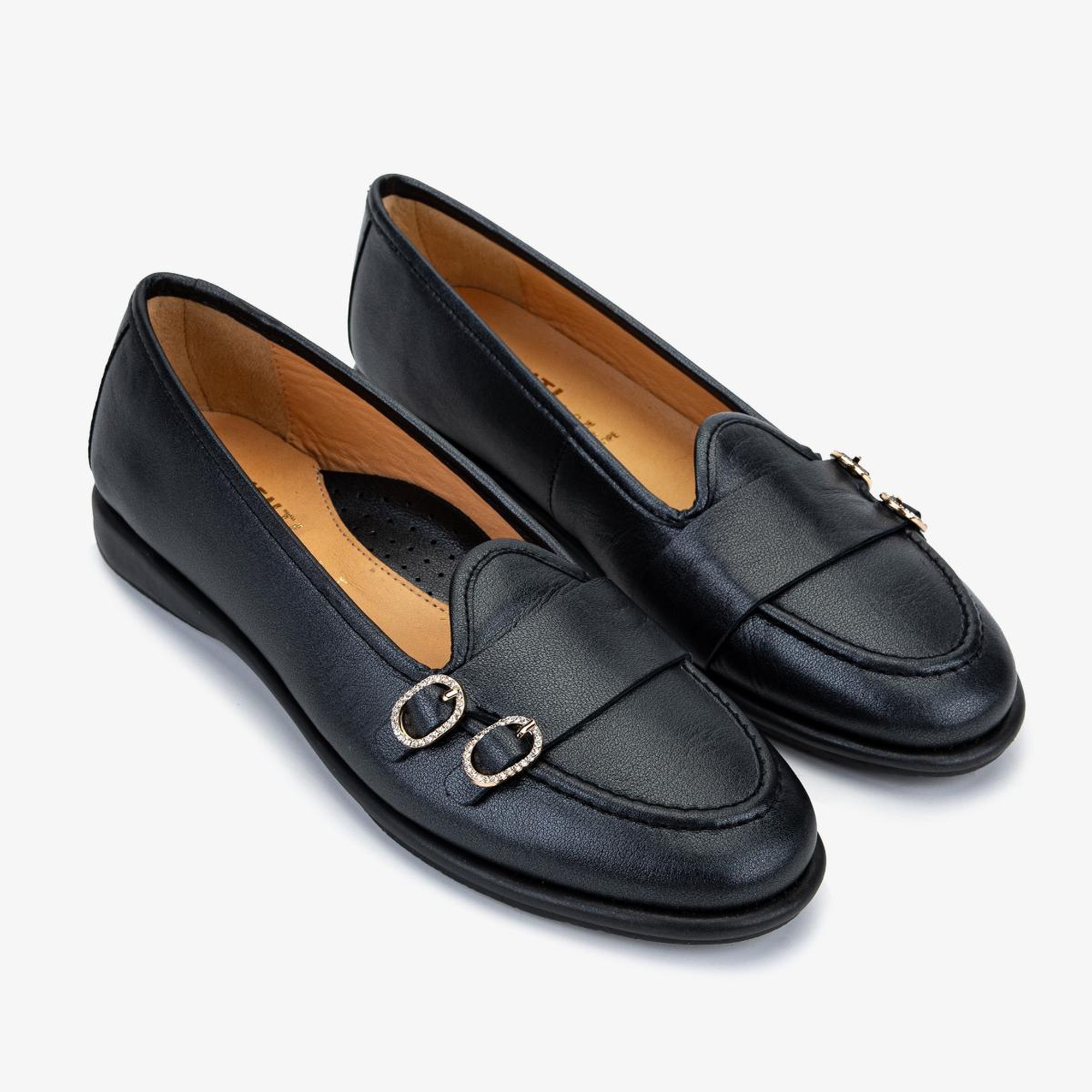 Valmenti Kadın Hakiki Deri Antrasit Loafer Ayakkabı