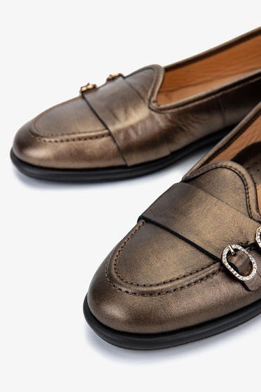  Valmenti Kadın Kahverengi Hakiki Deri Loafer Ayakkabı