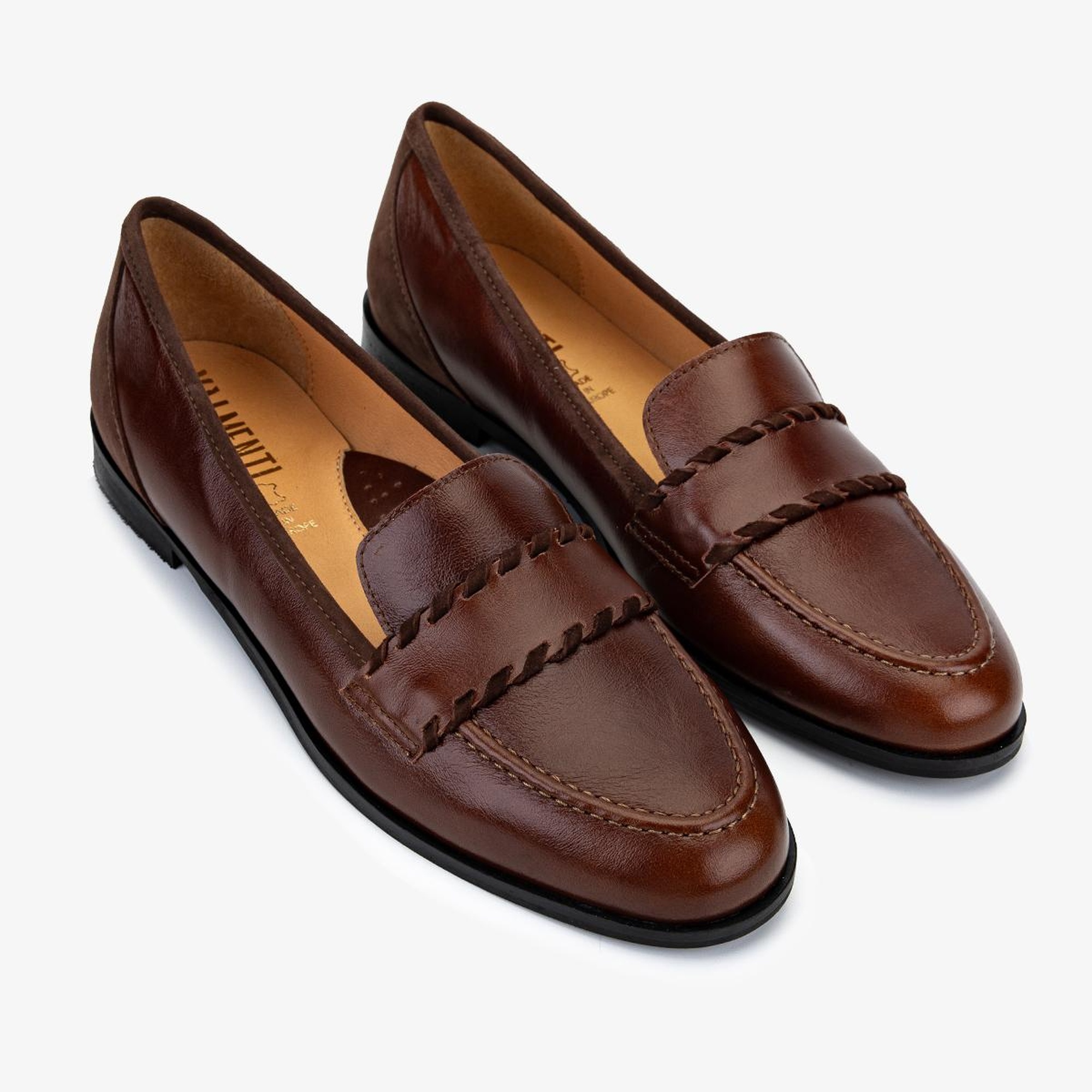 Valmenti Kadın Kiremit Hakiki Deri Loafer Ayakkabı