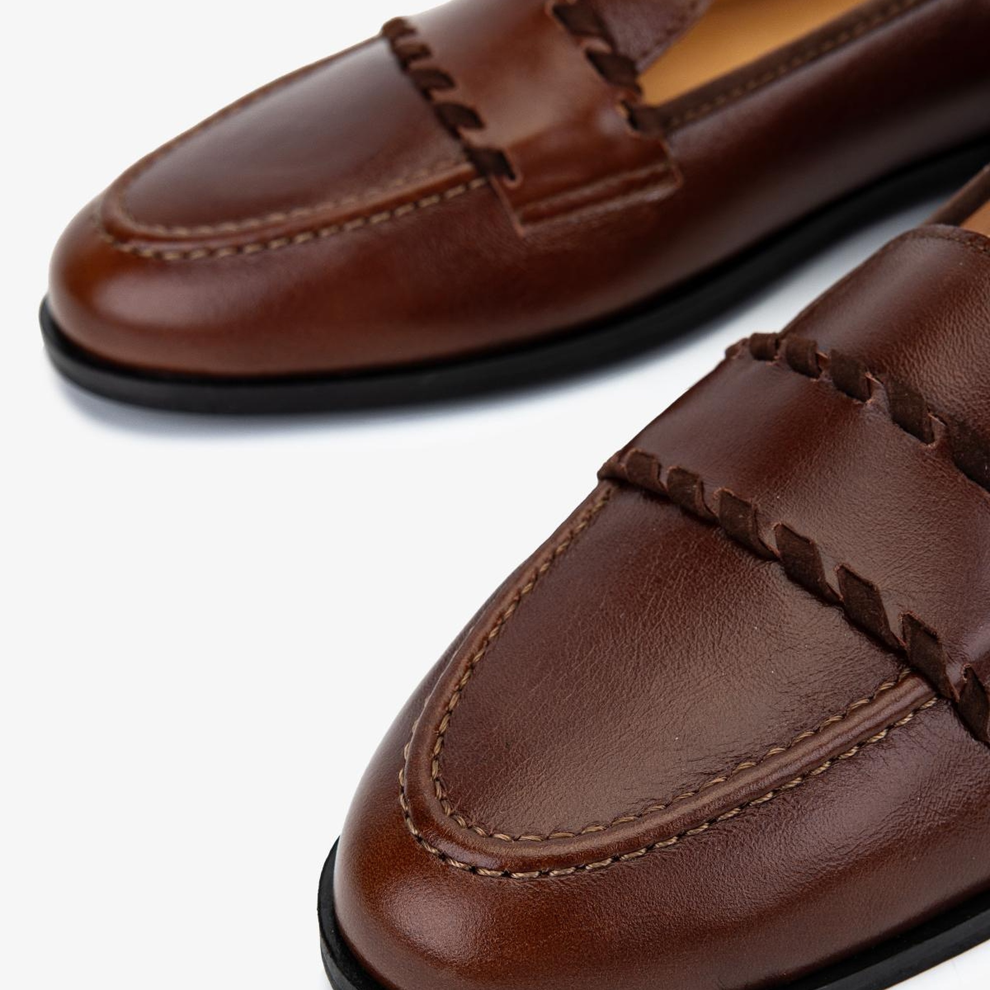 Valmenti Kadın Kiremit Hakiki Deri Loafer Ayakkabı