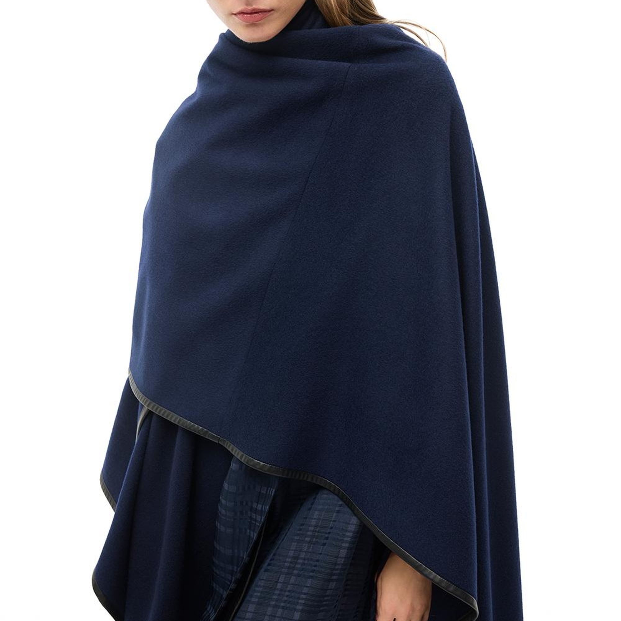 Lacivert Midi Boy Çiçek Desenli Panço