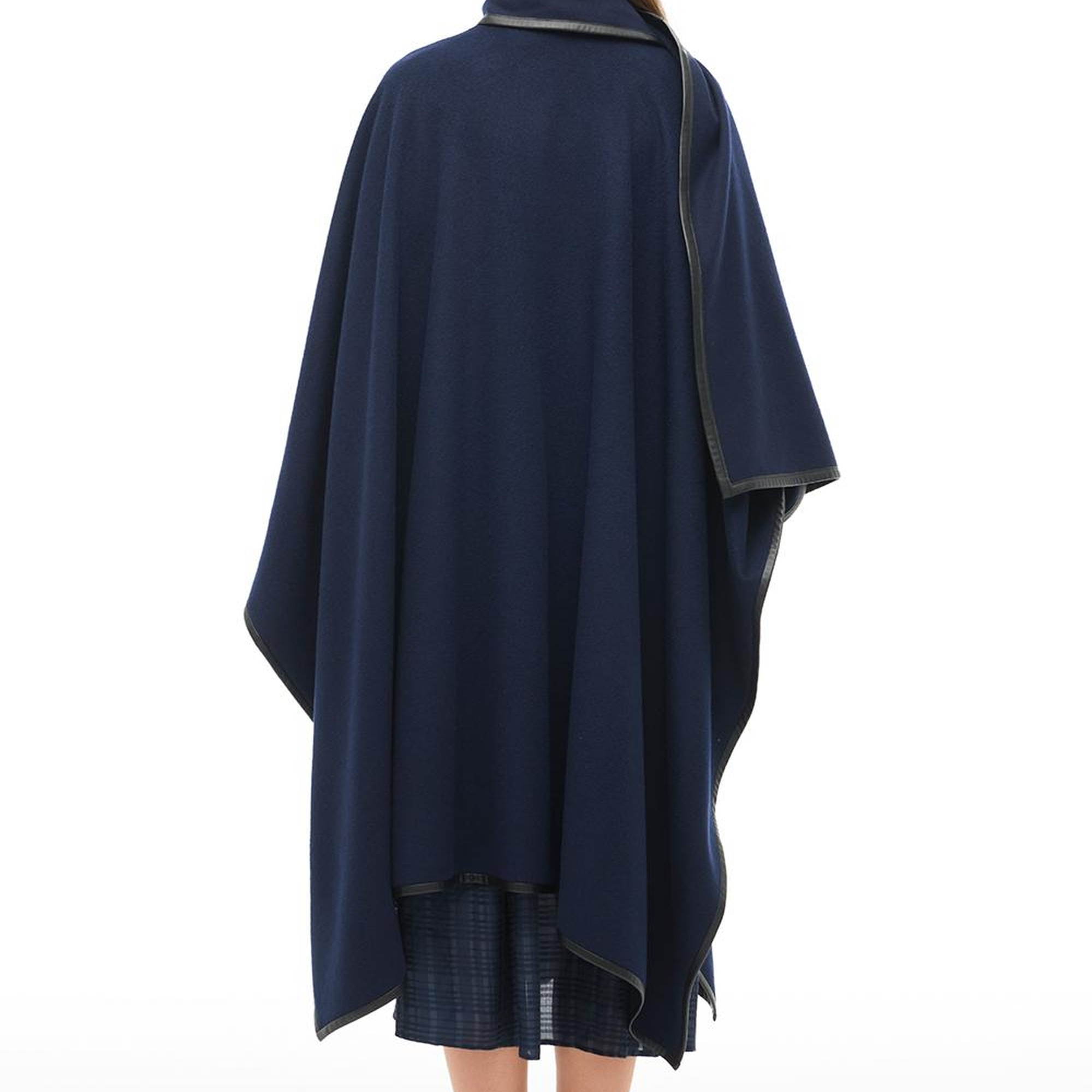 Lacivert Midi Boy Çiçek Desenli Panço