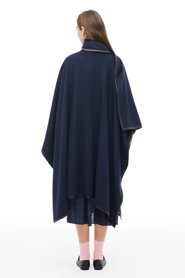  Lacivert Midi Boy Çiçek Desenli Panço