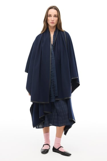  Lacivert Midi Boy Çiçek Desenli Panço