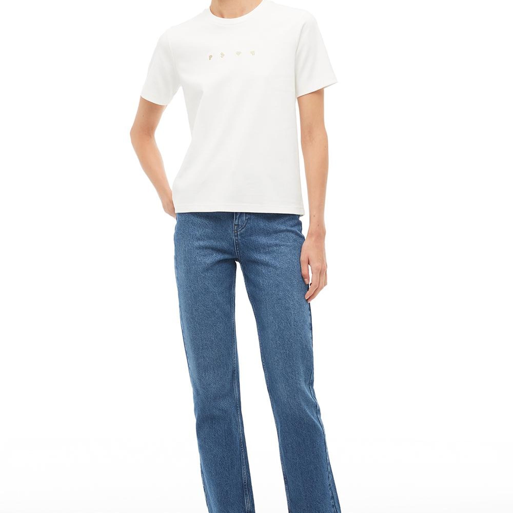 %100 Pamuk Ekru Tişört