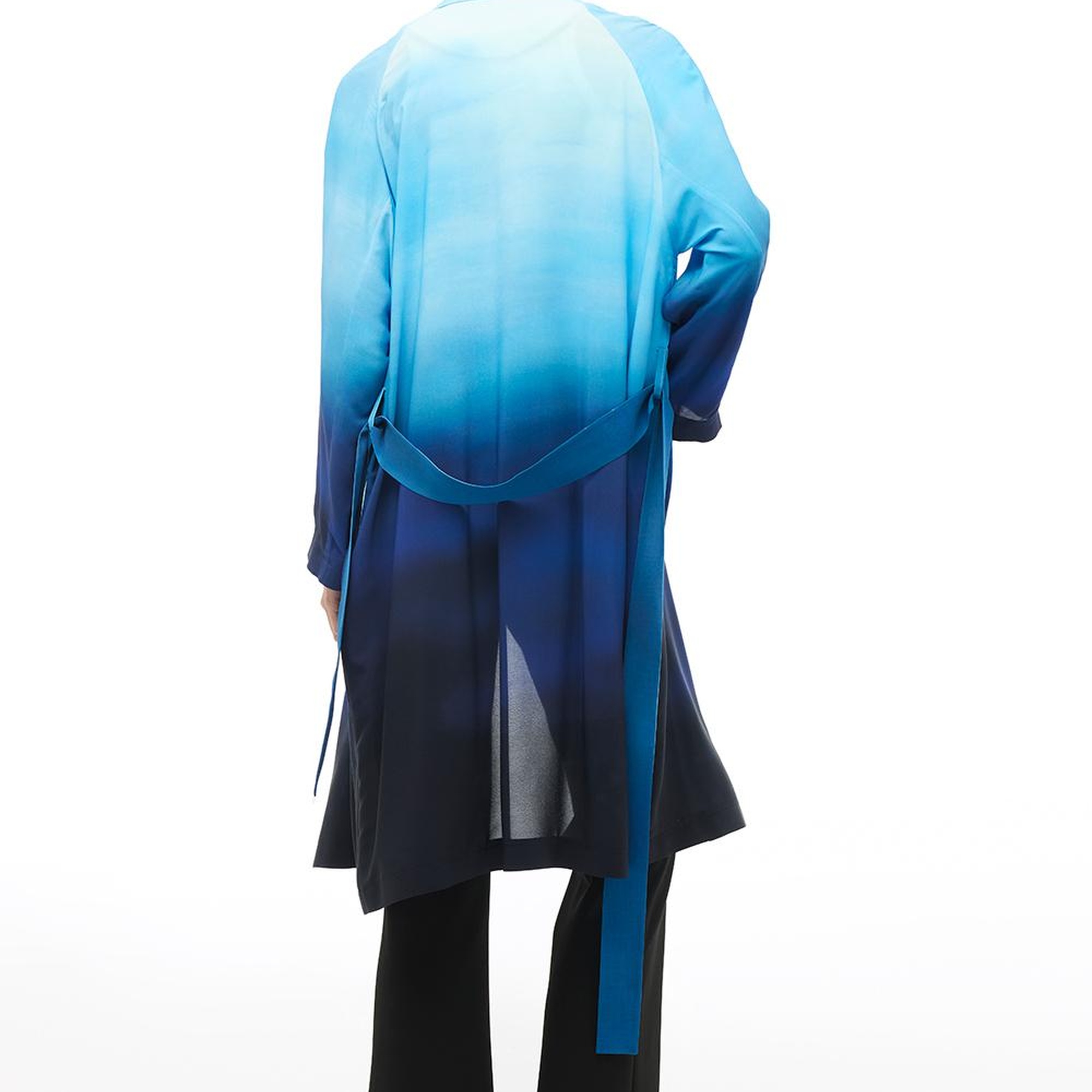 Çok Renkli Degrade Diz Altı Elbise