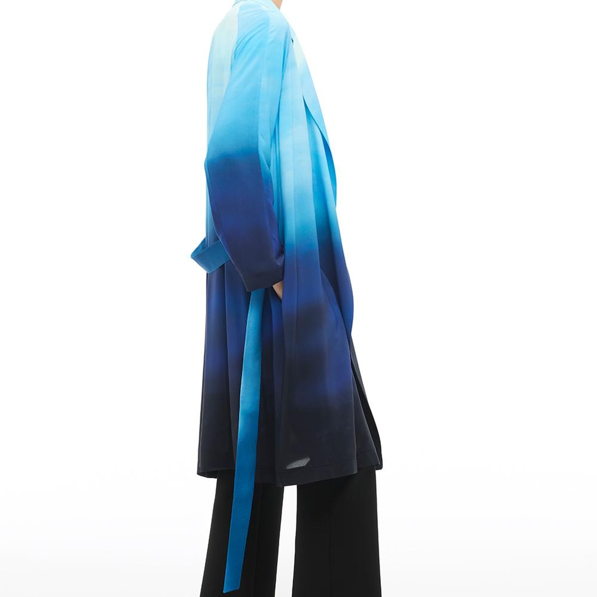 Çok Renkli Degrade Diz Altı Elbise