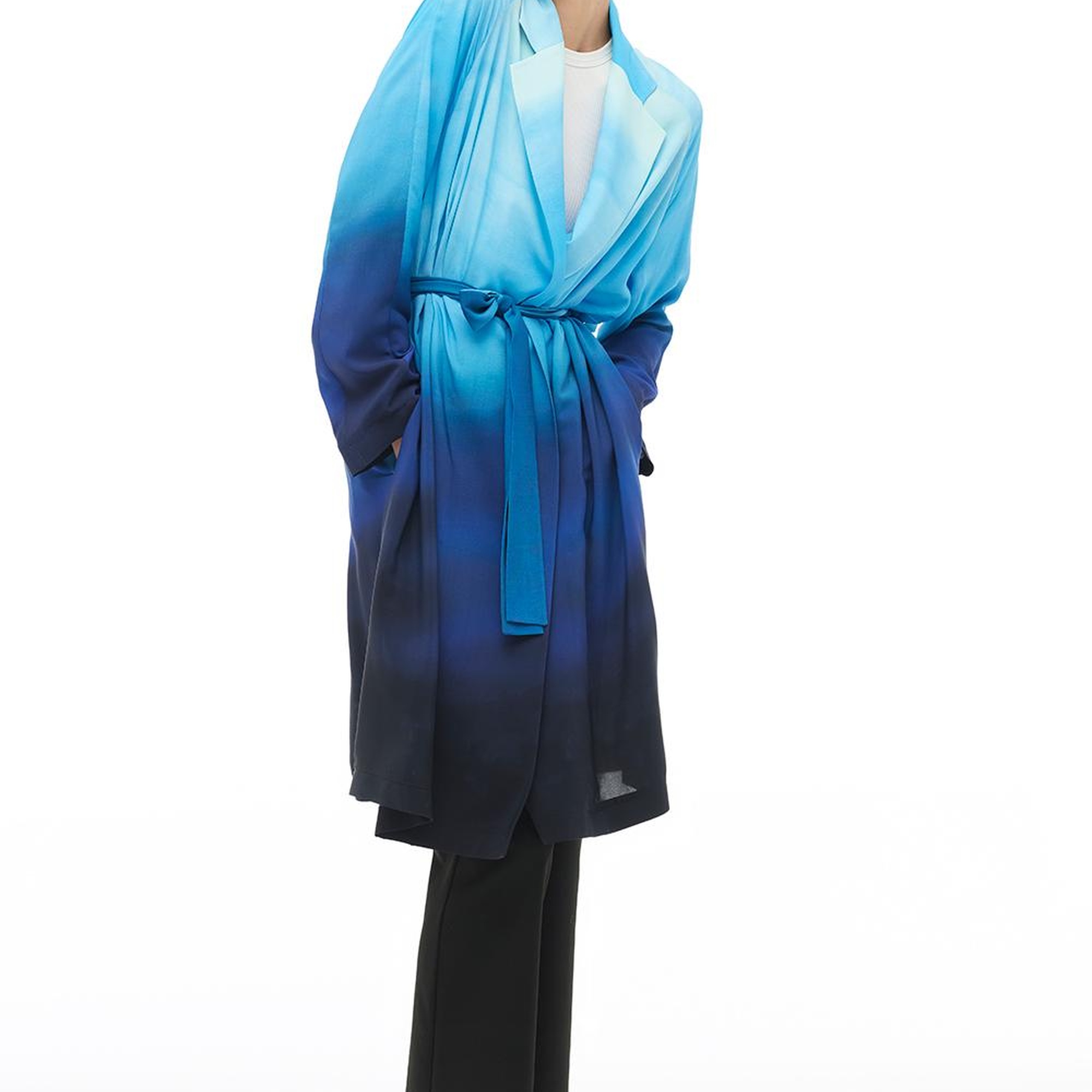 Çok Renkli Degrade Diz Altı Elbise