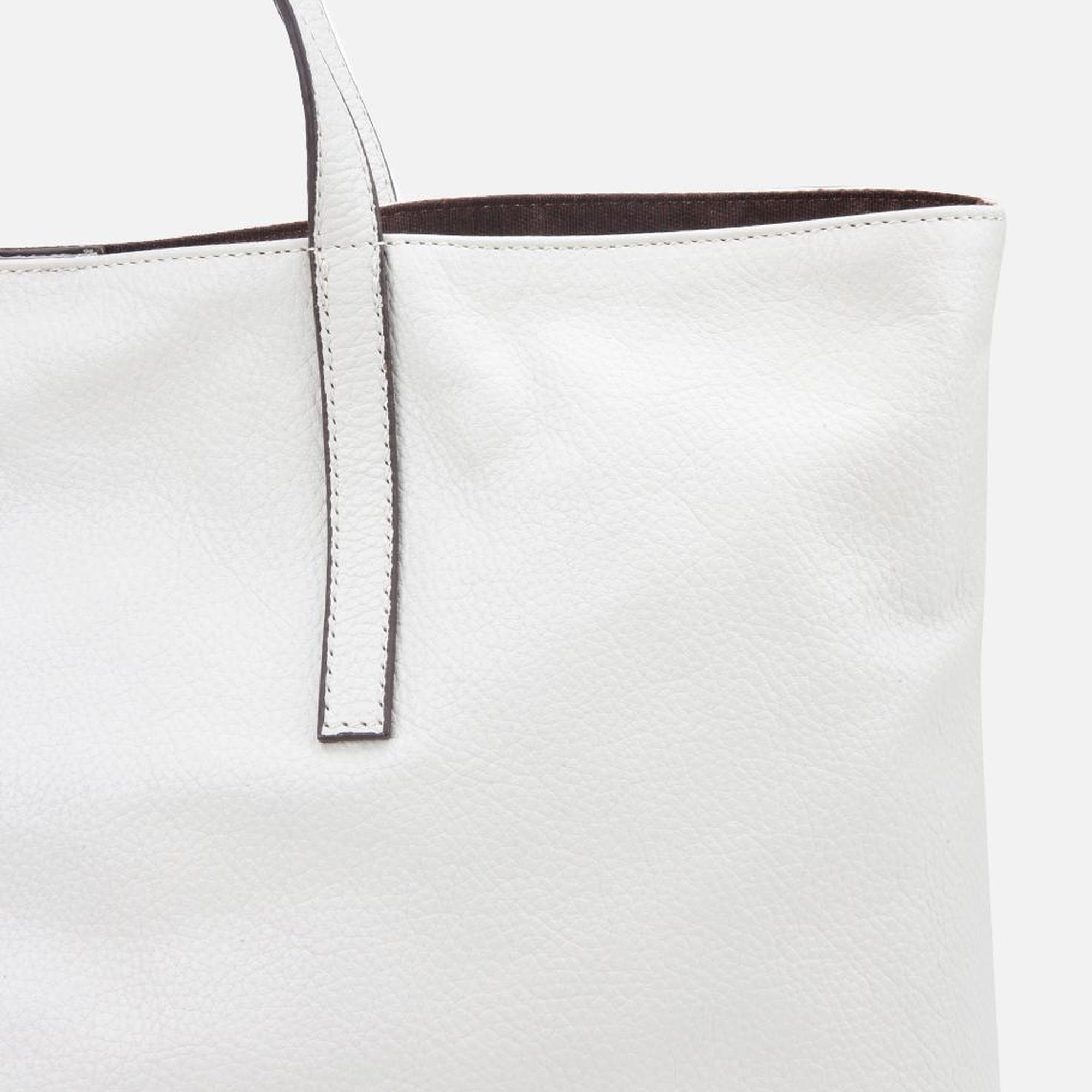 Kadın Deri Ekru Tote Çanta