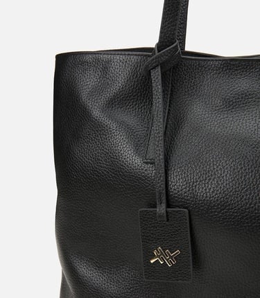  Kadın Deri Siyah Tote Çanta