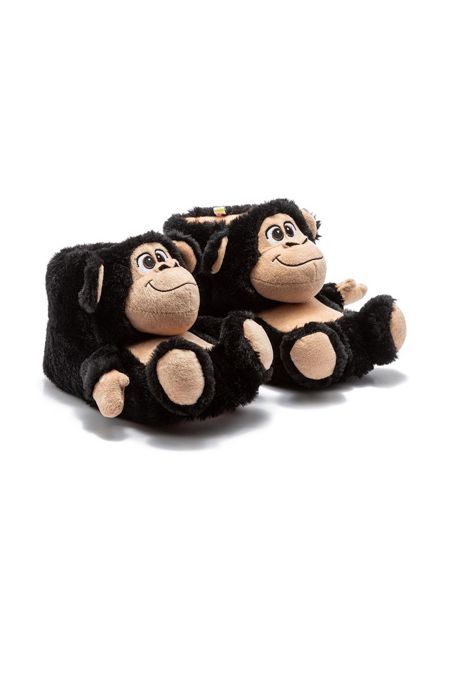  Maymun Çocuk Hayvanlı Panduf Siyah 30/35