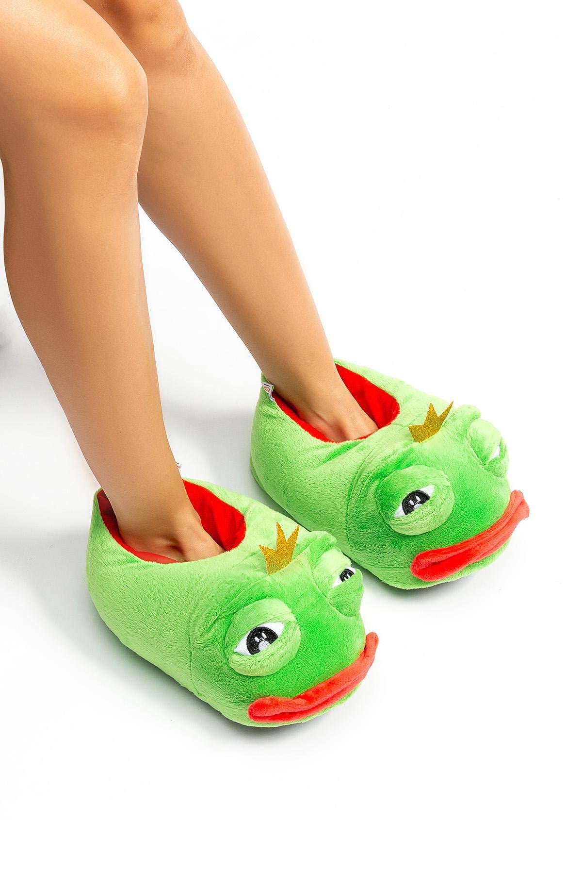  Frog Unisex Hayvanlı Panduf Yeşil 36/41