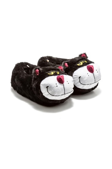  Silvester Unisex Hayvanlı Panduf Siyah 36/43