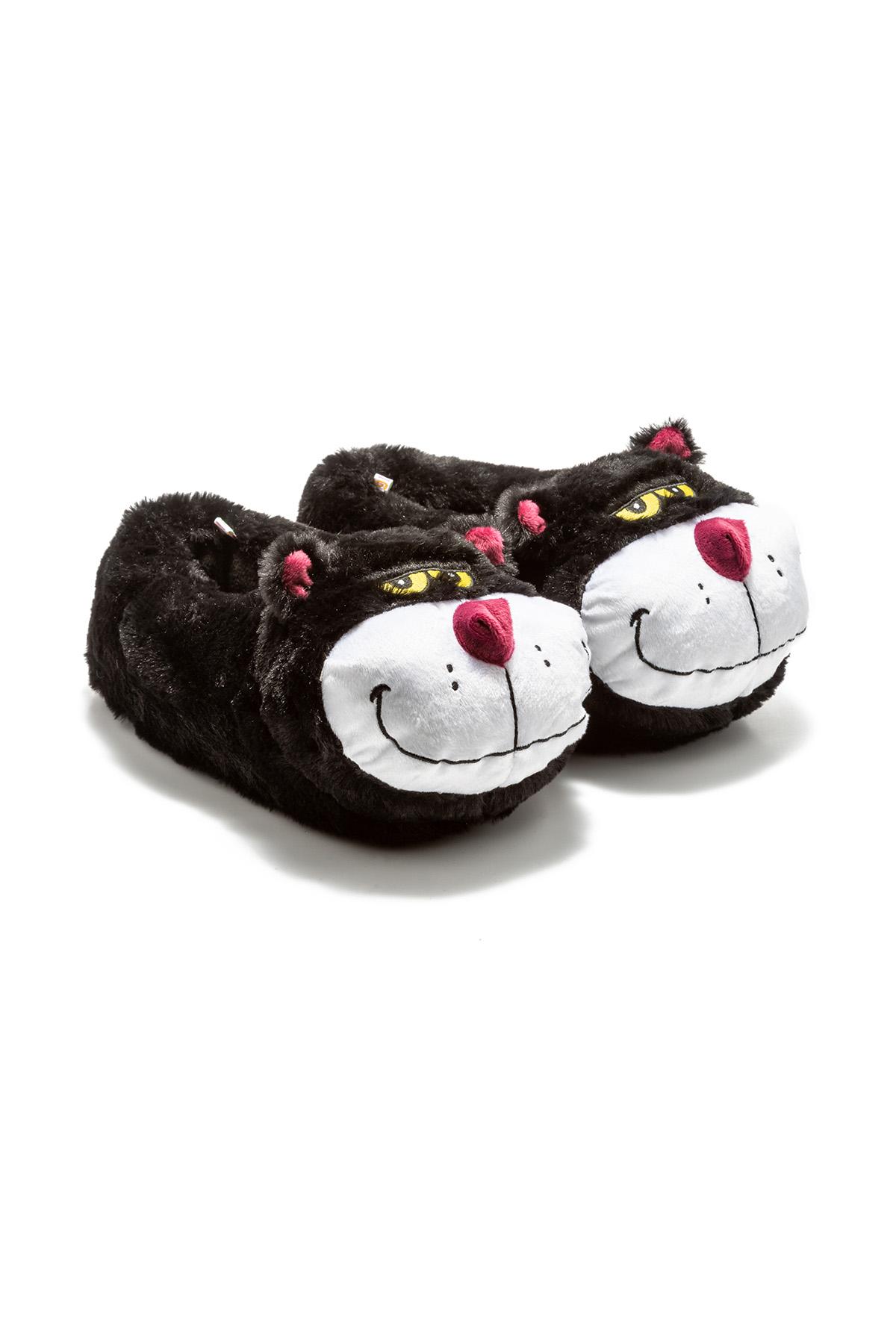  Silvester Unisex Hayvanlı Panduf Siyah 36/43