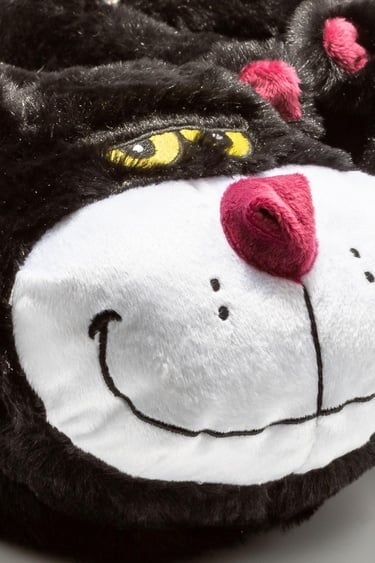  Silvester Unisex Hayvanlı Panduf Siyah 36/43