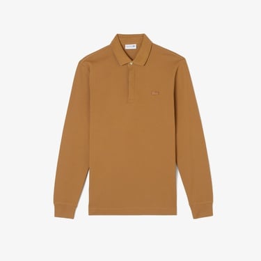  Lacoste Paris Erkek Regular Fit Uzun Kollu Açık Kahverengi Polo