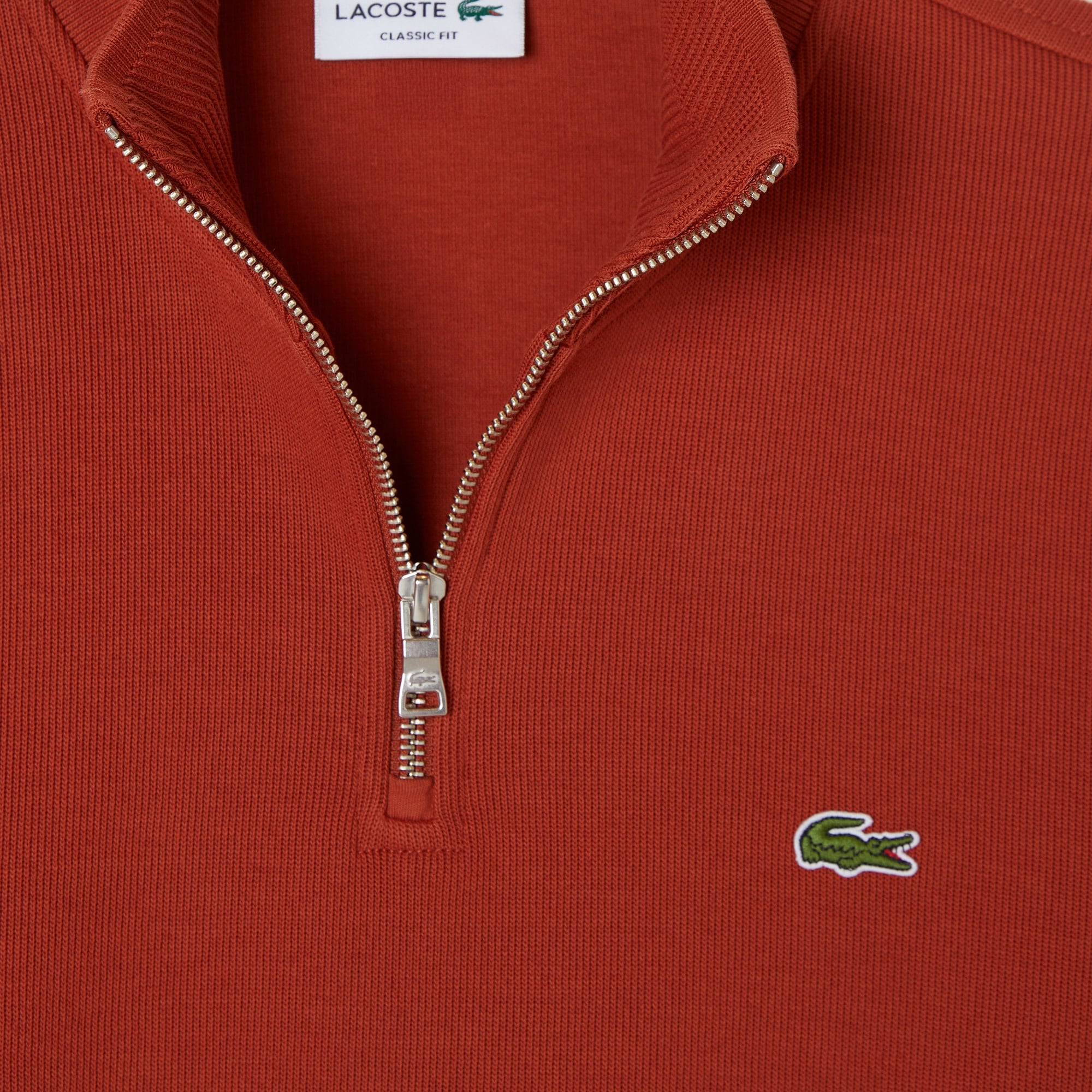 Lacoste Erkek Classic Fit Yarım Fermuarlı Turuncu Sweatshirt
