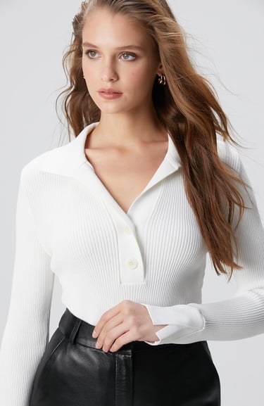  Network Kadın Kırık Beyaz Düğme Detaylı Triko Kazak