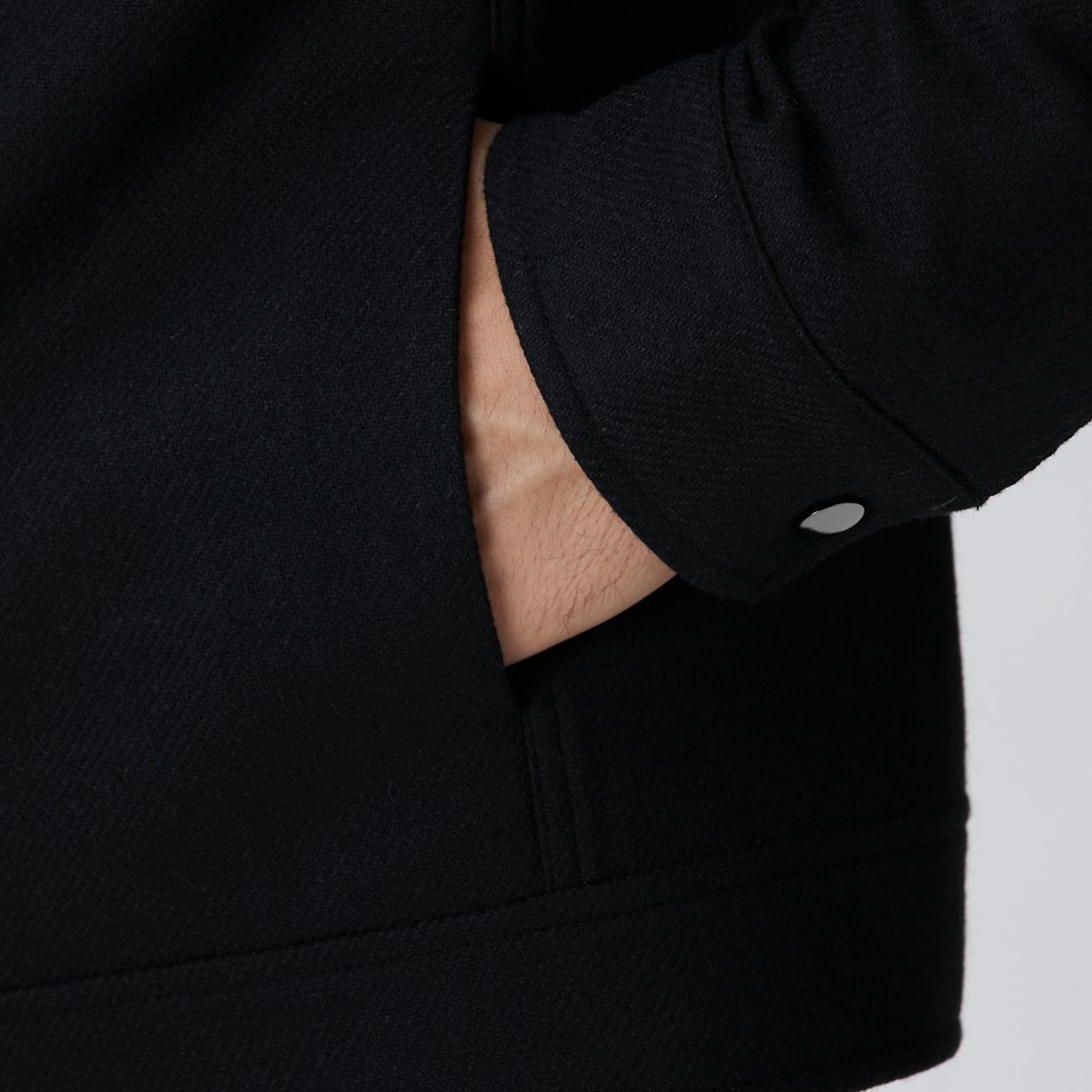 Network Erkek Siyah Yün Karışımlı Mont