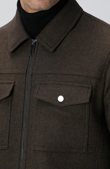  Network Erkek Haki Yün Karışımlı Mont