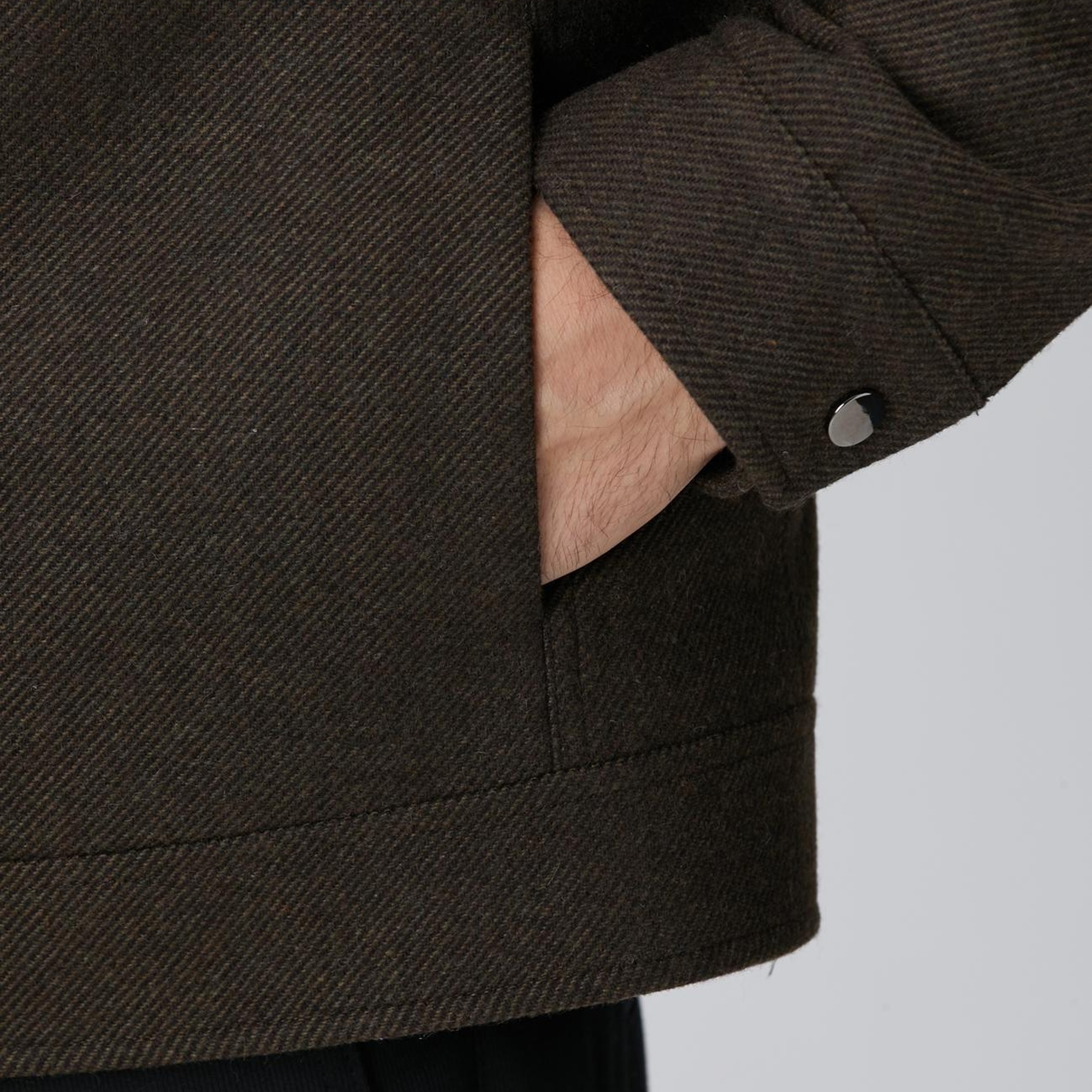 Network Erkek Haki Yün Karışımlı Mont