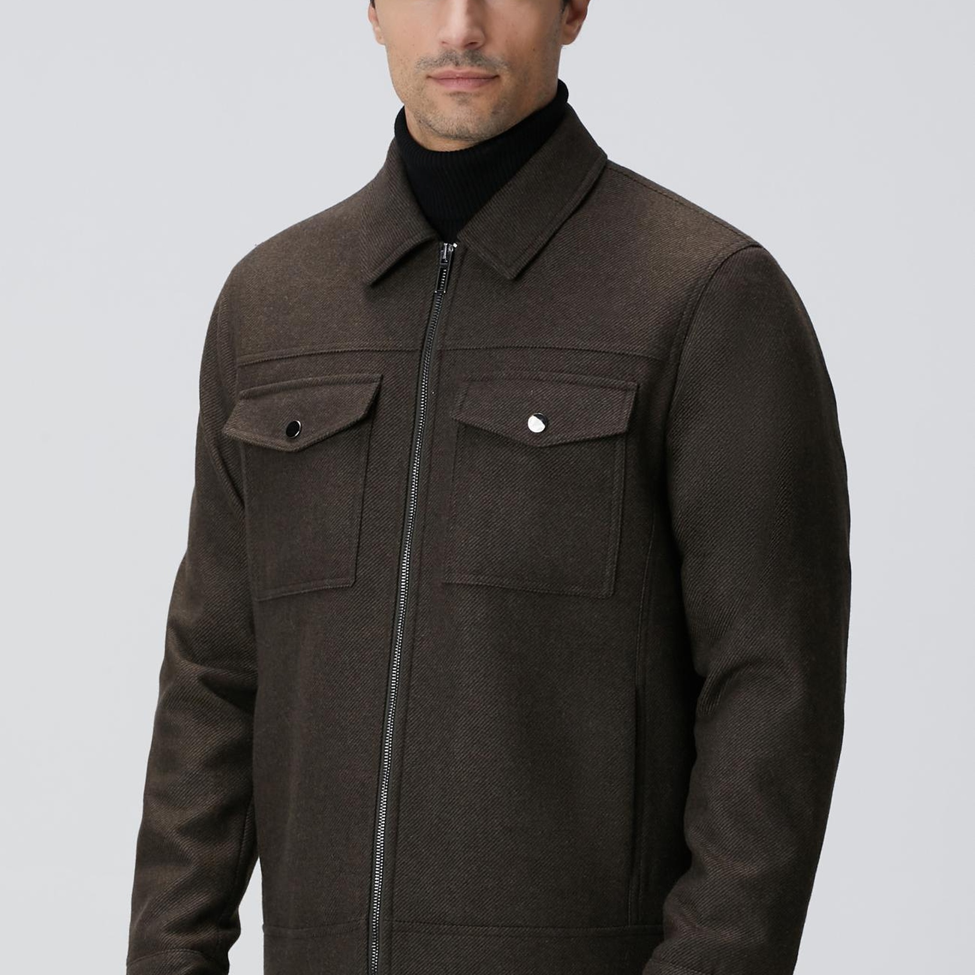 Network Erkek Haki Yün Karışımlı Mont