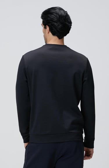  Network Erkek Siyah Baskılı Sweatshirt