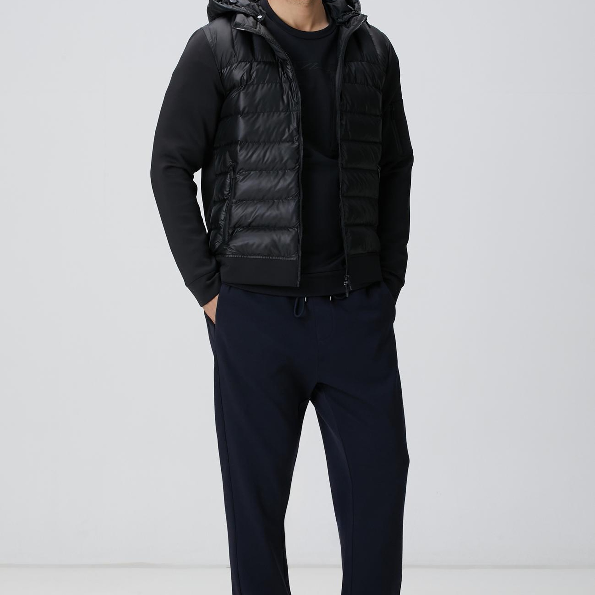 Network Erkek Siyah Baskılı Sweatshirt