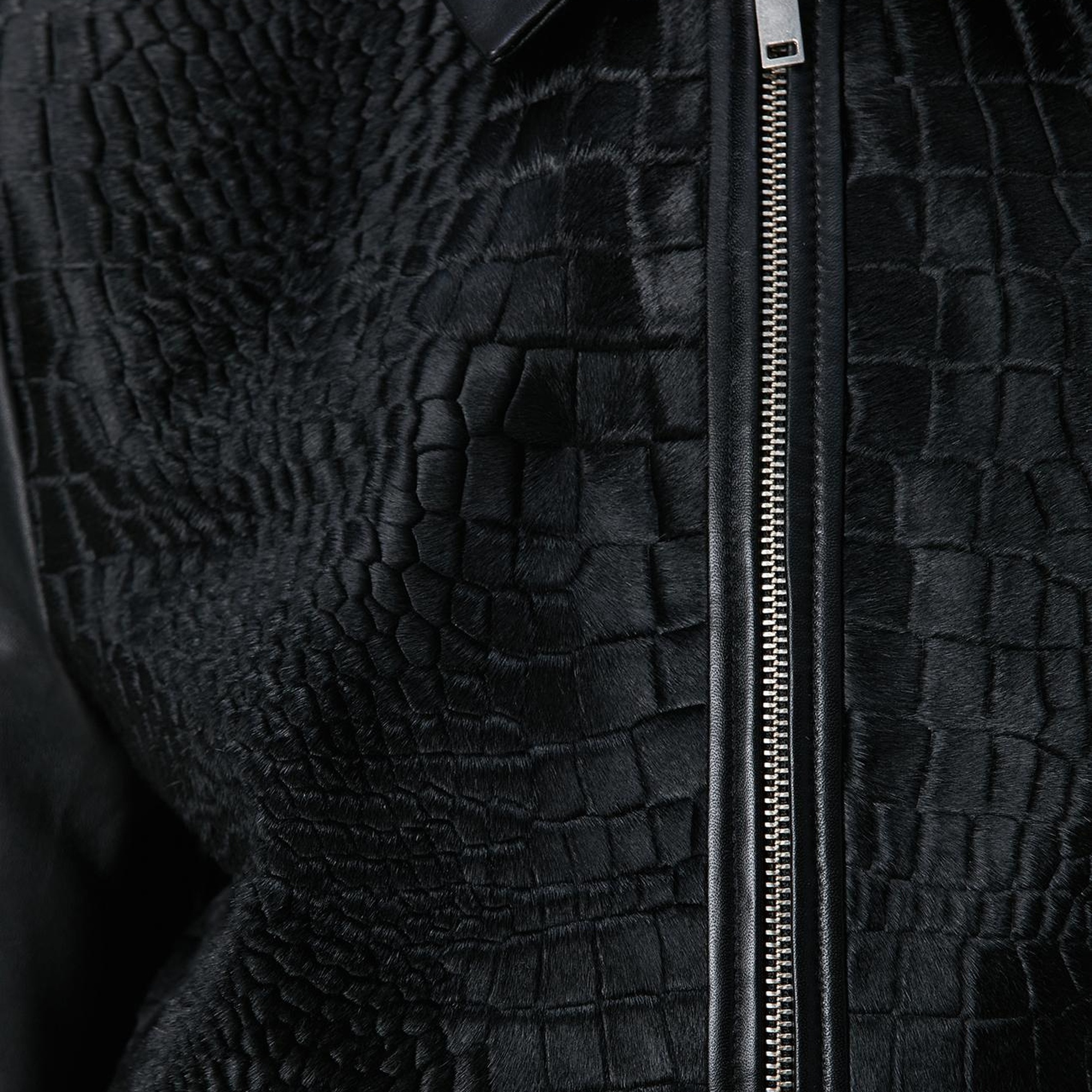 Network Kadın Limited Siyah Kroko Desenli Deri Mont