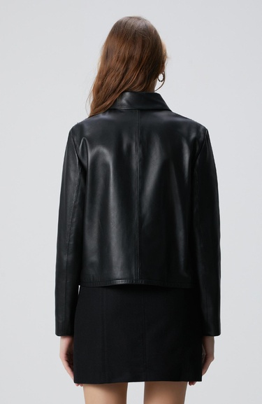  Network Kadın Siyah Limited Kroko Desenli Deri Mont