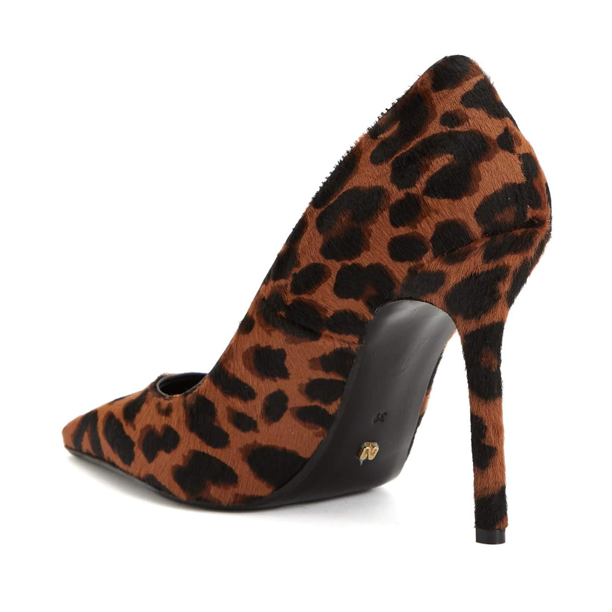 Network Kadın Leopar Desenli Tay Tüyü Topuklu Ayakkabı